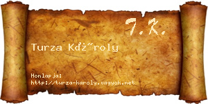 Turza Károly névjegykártya